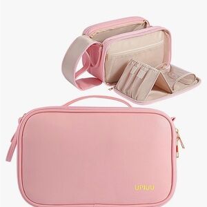 Pink Multi-Compartment Makeup & Toiletry Travel Organizer Bag